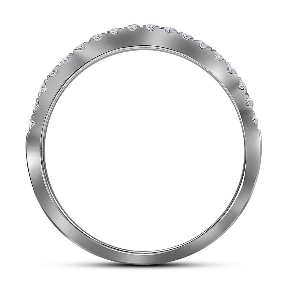 14K White Gold Round Diamond Bridal Wedding Ring Band Set 1 Cttw, Womens Size: 5-10