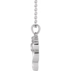 14K White Gold Round 1.5 Mm G-H I1 .03 Ctw Natural Diamond Serpent Necklace, Length: 18 In