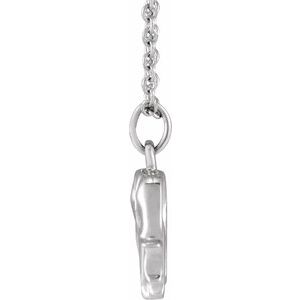 14K White Gold Elephant 13.02 X 13.02 Mm 16-18 In Polished Elephant Necklace