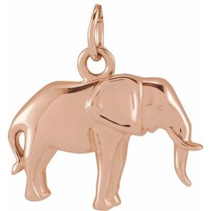 14K Rose Gold Elephant 13.02 X 10.83 Mm Polished Elephant Pendant