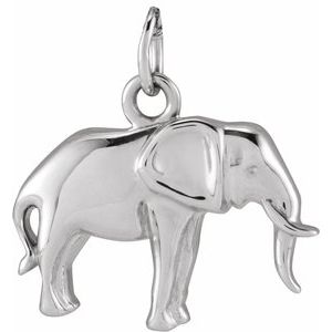 Sterling Silver Elephant 13.02 X 10.83 Mm Polished Elephant Pendant