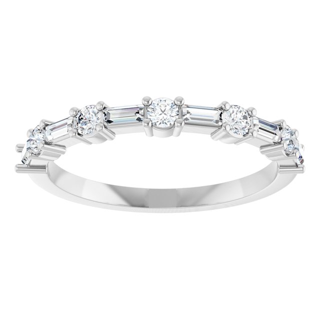 Platinum Straight Baguette 3 X 1.25 Mm Polished 3/8 Ctw Lab-Grown Diamond Anniversary Band, Size 7