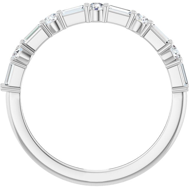 Platinum Straight Baguette 3 X 1.25 Mm Polished 3/8 Ctw Lab-Grown Diamond Anniversary Band, Size 7