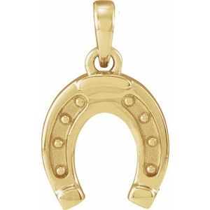 14K Yellow Gold 16.2 X 8.72 Mm Polished Horseshoe Pendant