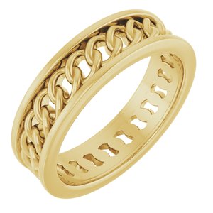 14K Yellow Gold 6.3 Mm Polished French Curb Link Band Size 10