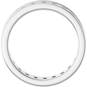 14K White Gold 6.3 Mm Polished French Curb Link Band Size 10