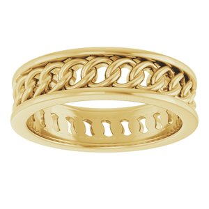 14K Yellow Gold 6.3 Mm Polished French Curb Link Band Size 10