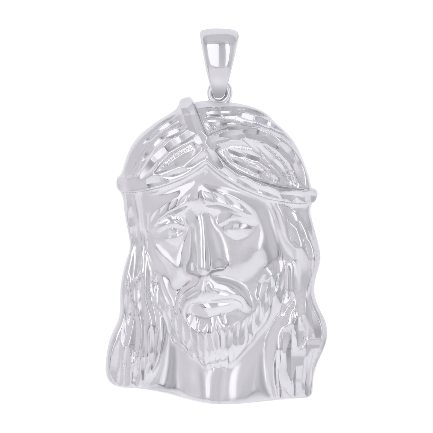 Sterling Silver Mens Jesus Religious Charm Pendant