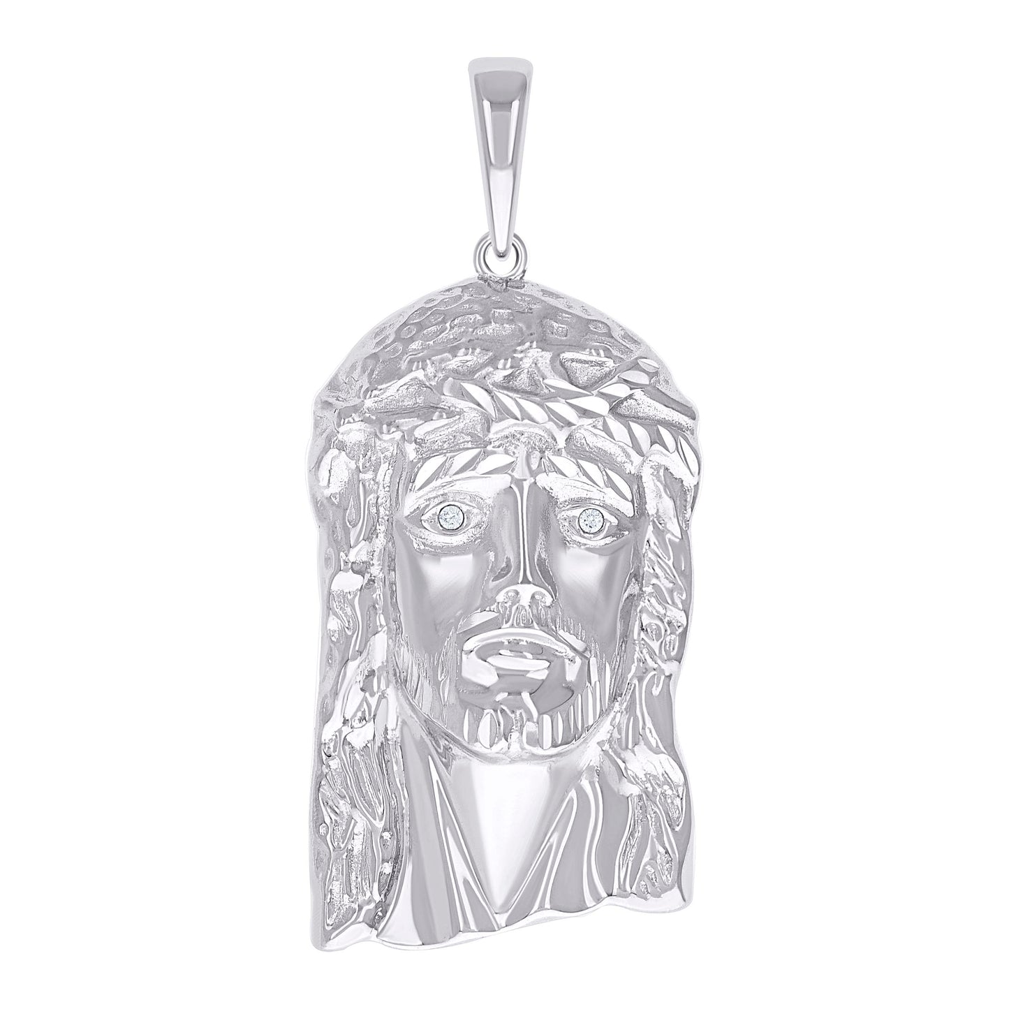 Sterling Silver Mens Jesus Religious Charm Pendant