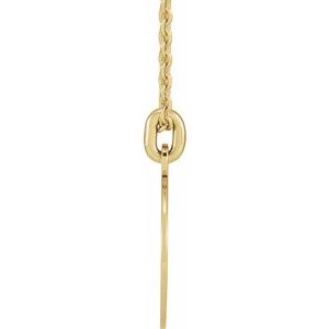 14K Yellow Gold Compass 26.2 X 18 Mm 20 In Polished Compass Necklace