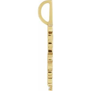 14K Yellow Gold Round 1.5Mm G-H I1 .015 Ct Natural Diamond Fearless Pendant
