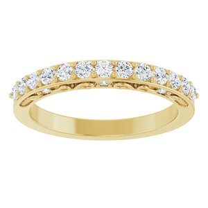14K Yellow Gold Natural Diamond Round 2 Mm Natural Diamond Polished 3/8 Ctw Natural Diamond Anniversary Band Size 7