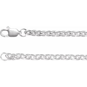 Sterling Silver Lobster Clasp Cable Chain, Length: 7 In, Width: 2.8 Mm