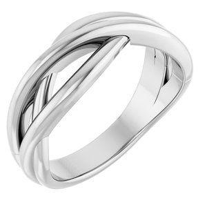 Sterling Silver Polished Freeform Ring Size 7
