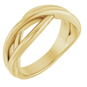 14K Yellow Gold Polished Freeform Ring Size 7