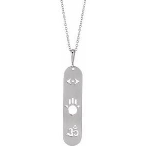 Sterling Silver 40.9 X 8 Mm 16-18 In Polished Triple Protection Necklace