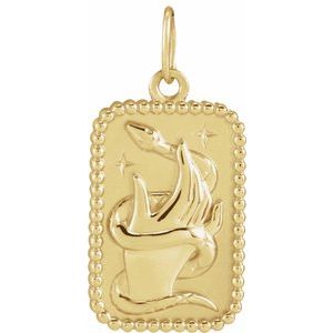 14K Yellow Gold Snake 20.2 X 9.42 Mm Polished Snake Pendant