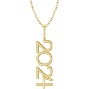 14K Yellow Gold 16-18 In Polished Vertical Necklace