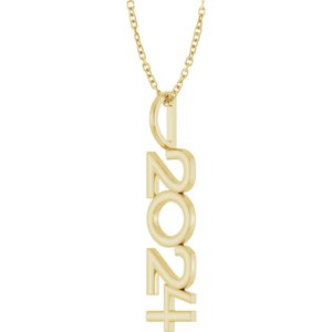 14K Yellow Gold 16-18 In Polished Vertical Necklace