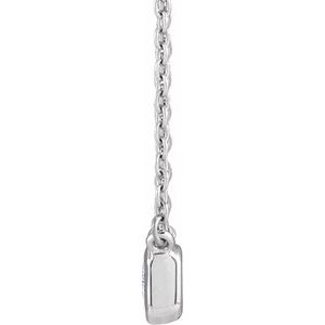 14K White Gold Emerald 5.2 X 3.8Mm G-H Si 1/2 Ctw Lab-Grown Diamond Adjustable Necklace, Length: 18 In