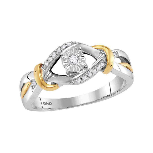 Sterling Silver Round Diamond Solitaire Bridal Wedding Engagement Ring 1/10 Cttw, Womens Size: 5-10
