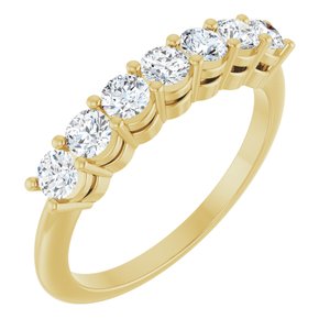 14K Yellow Gold Round 3 Mm Polished 5/8 Ctw Lab-Grown Diamond 7-Stone Anniversary Band Size 7