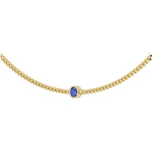 14K Yellow Gold Round 4 Mm  Natural Tanzanite Solitaire Necklace, Length: 16 In