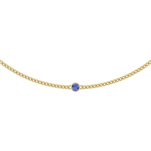 14K Yellow Gold Round 4 Mm  Natural Tanzanite Solitaire Necklace, Length: 16 In