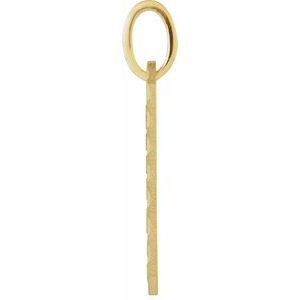 14K Yellow Gold 30.23 X 14 Mm Engravable Patterned Dog Tag