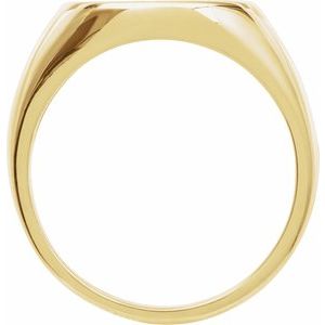 14K Yellow Gold Polished Compass Signet Ring Size 10