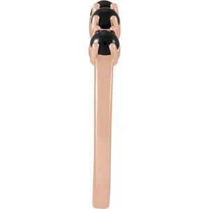 14K Rose Gold Round 3 Mm Polished Natural Onyx Cabochon Stackable Ring Size 7