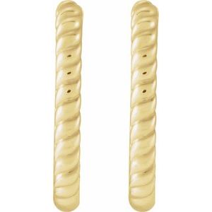 14K Yellow Gold 20 X 12.5 Mm 2.3 Mm Pair Hinged Polished Elongated Oval Rope Huggies