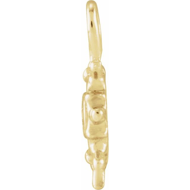 14K Yellow Or White Or Rose Gold Round1.3Mm  Si1-Si2, G-H 8.82 X 6.9 Mm Polished Petite Pave .01 Ct Natural Diamond Ship Wheel Dangle