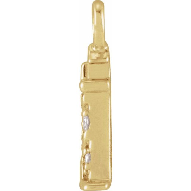 14K Yellow Or White Or Rose Gold Round.8Mm  Si1-Si2, G-H 9.02 X 4.72 Mm Polished Petite Pave .02 Ctw Natural Diamond Lighthouse Dangle