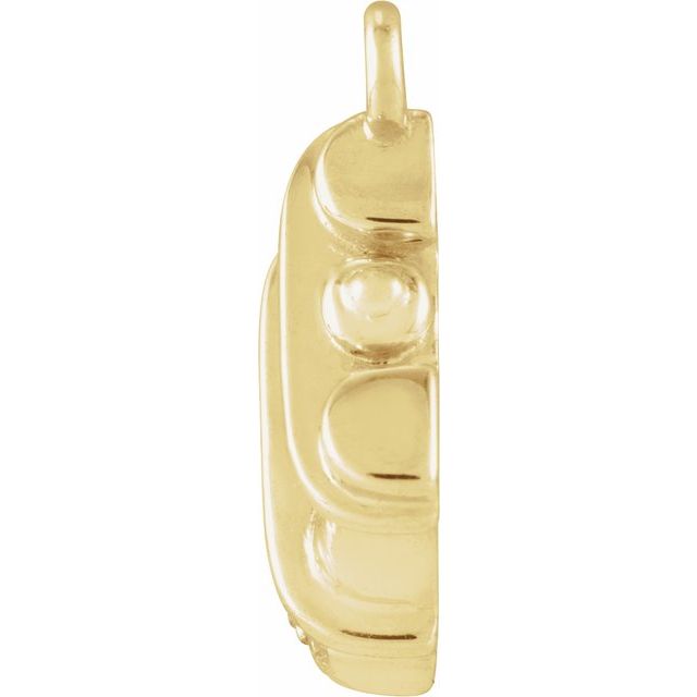 14K Yellow Or White Or Rose Gold Round1Mm  Si1-Si2, G-H 10.35 X 6.9 Mm Polished Petite Pave .03 Ctw Natural Diamond Binoculars Dangle
