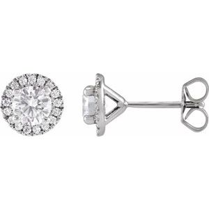 14K White Gold Round 4.7 Mm 1 Ctw Lab-Grown Diamond Stud Earrings