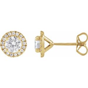 14K Yellow Gold Round 4.7 Mm 1 Ctw Lab-Grown Diamond Stud Earrings