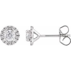 14K White Gold Round 3.5 Mm 1/2 Ctw Lab-Grown Diamond Stud Earrings