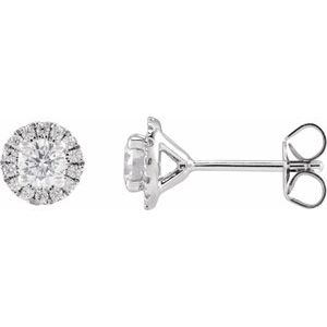 14K White Gold Round 4.2 Mm 3/4 Ctw Lab-Grown Diamond Stud Earrings