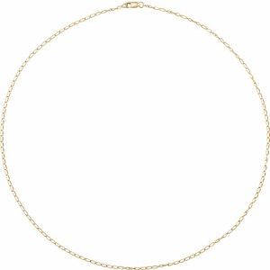 14K Yellow Gold-Filled Lobster Clasp Elongated Curb Chain, Length: 20 In, Width: 1.6 Mm