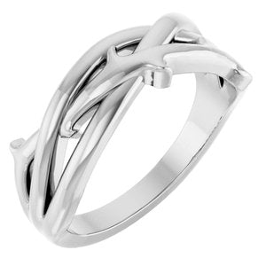 Sterling Silver Polished Criss Cross Ring Size 7