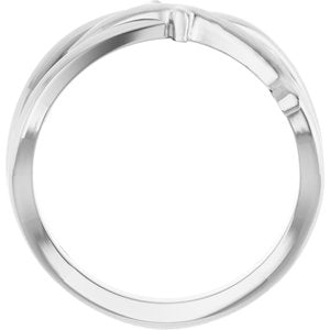 Sterling Silver Polished Criss Cross Ring Size 7