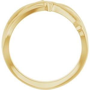 14K Yellow Gold Polished Criss Cross Ring Size 7