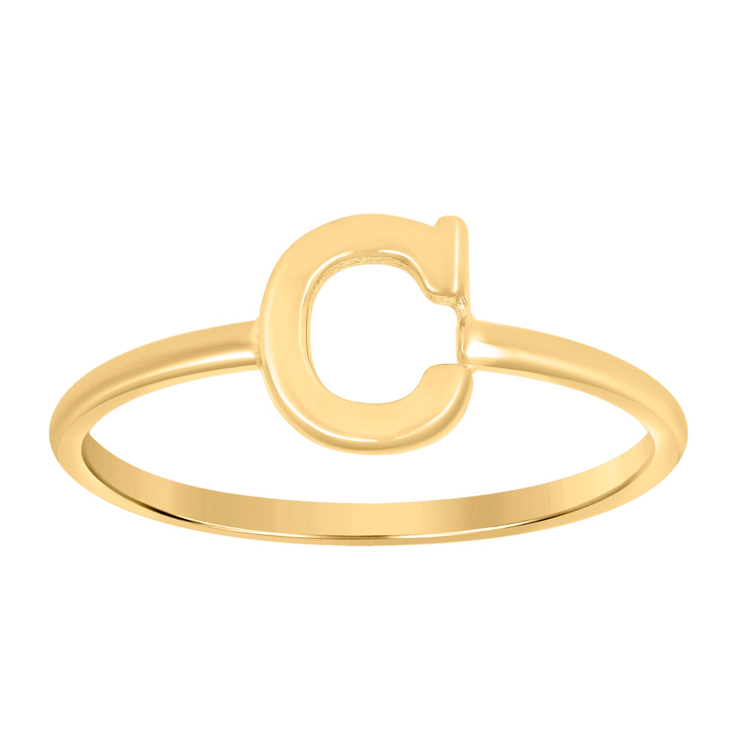10K Yellow Gold Womens Initial Alphabet Bridal Anniversary Engagement Wedding Ring