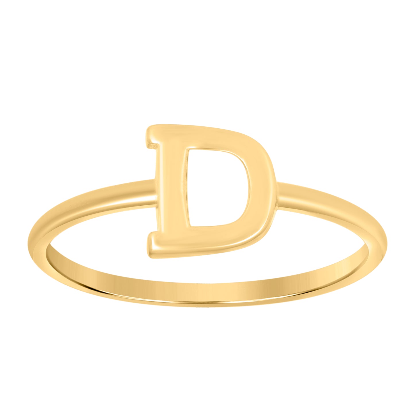 10K Yellow Gold Womens Initial Alphabet Bridal Anniversary Engagement Wedding Ring