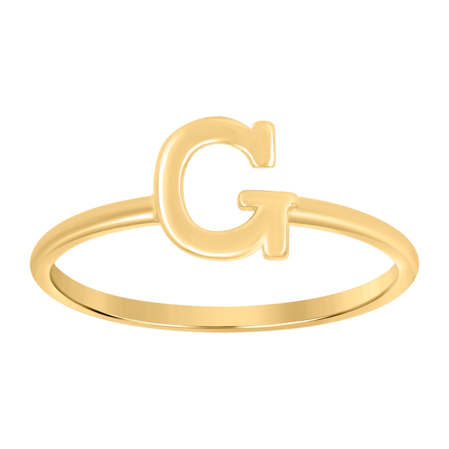 10K Yellow Gold Womens Initial Alphabet Bridal Anniversary Engagement Wedding Ring