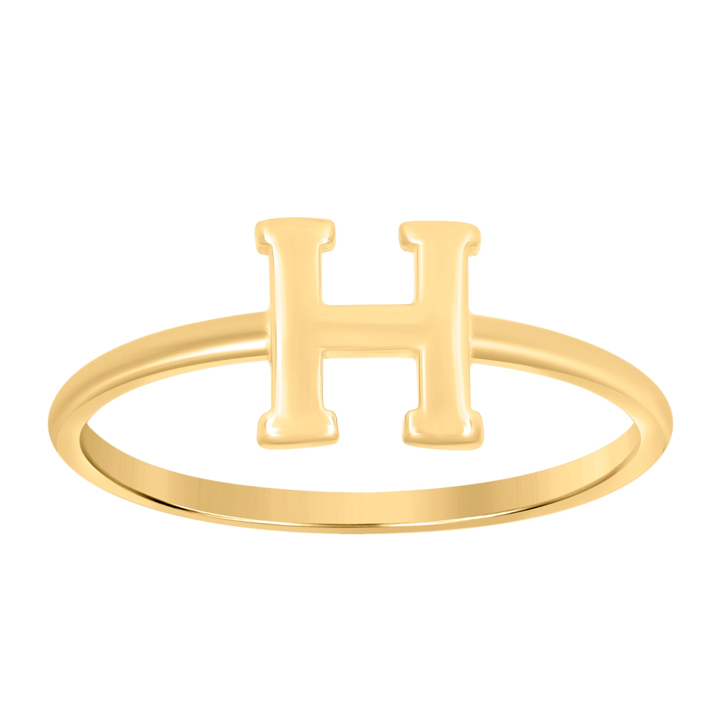 10K Yellow Gold Womens Initial Alphabet Bridal Anniversary Engagement Wedding Ring