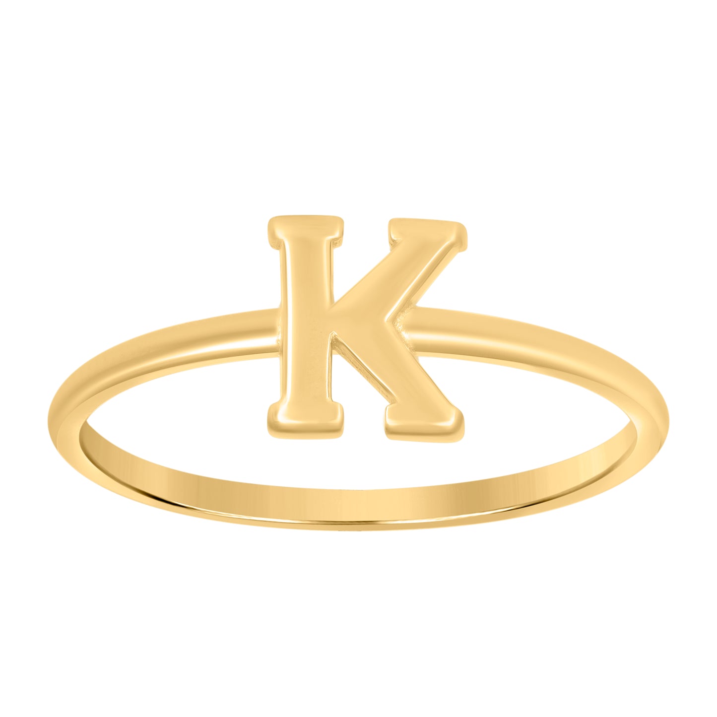 10K Yellow Gold Womens Initial Alphabet Bridal Anniversary Engagement Wedding Ring