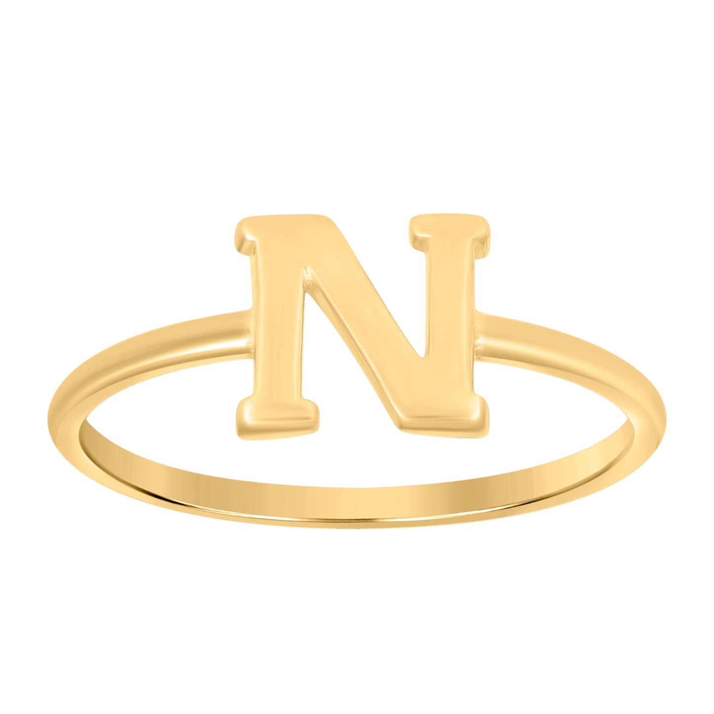 10K Yellow Gold Womens Initial Alphabet Bridal Anniversary Engagement Wedding Ring
