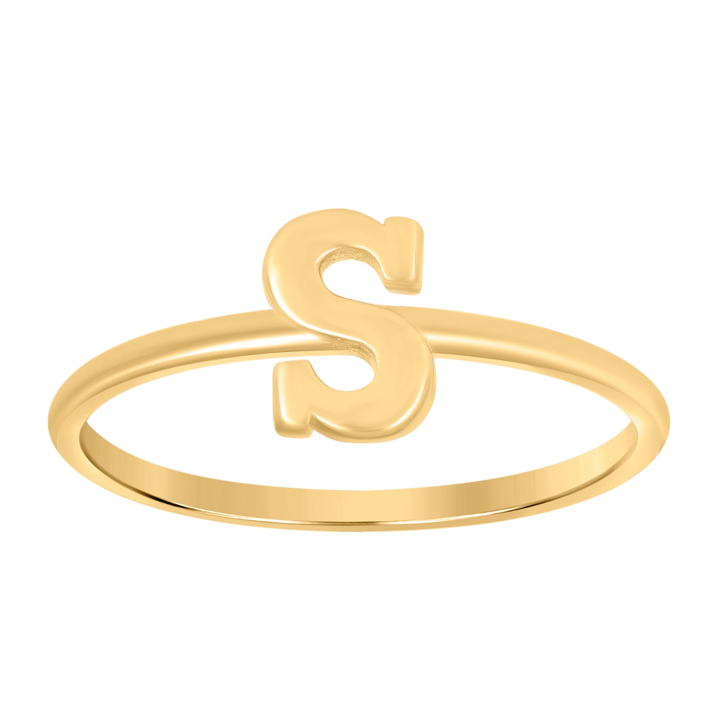 10K Yellow Gold Womens Initial Alphabet Bridal Anniversary Engagement Wedding Ring